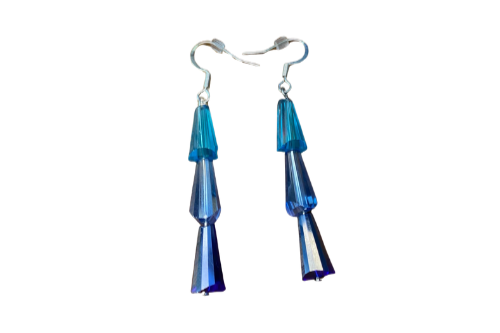 Blue Ombre Glass Cone Earrings