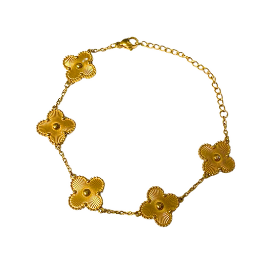 Gold Toned Floral Club Bracelet