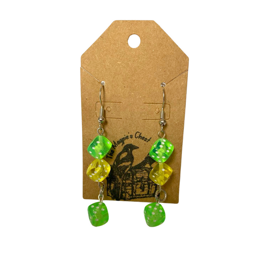 Lime & Lemon Dice Strand Earrings