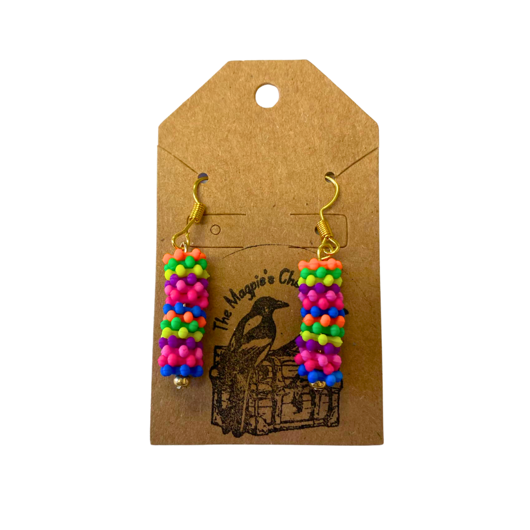 Rainbow Bead Stack Earrings